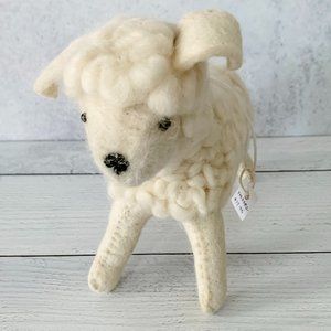 NWT Large Standing Wool & Felt Sheep Ornament Handmade